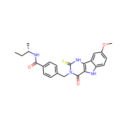 CC[C@H](C)NC(=O)c1ccc(Cn2c(=S)[nH]c3c([nH]c4ccc(OC)cc43)c2=O)cc1 ZINC000101497380