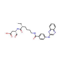 CC[C@H](CCCCNC(=O)c1ccc(Nc2cnc3ccccc3n2)cc1)C(=O)N[C@H](C=O)CC(=O)O ZINC000016051411