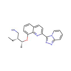 CC[C@H](CN)[C@@H](C)Oc1cccc2ccc(-c3nnc4ccccn34)nc12 ZINC000096174983