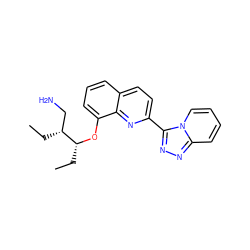 CC[C@H](CN)[C@@H](CC)Oc1cccc2ccc(-c3nnc4ccccn34)nc12 ZINC000096174979