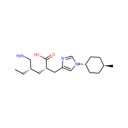 CC[C@H](CN)C[C@@H](Cc1cn([C@H]2CC[C@H](C)CC2)cn1)C(=O)O ZINC000261185435