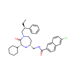 CC[C@H](CN1CC[C@H](CNC(=O)c2ccc3cc(Cl)ccc3c2)N[C@H](C2CCCCC2)C1=O)c1ccccc1 ZINC000200672500