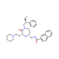 CC[C@H](CN1CC[C@H](CNC(=O)c2ccc3ccccc3c2)N[C@H](CCN2CCCCC2)C1=O)c1ccccc1 ZINC000207926455