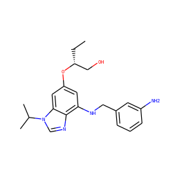 CC[C@H](CO)Oc1cc(NCc2cccc(N)c2)c2ncn(C(C)C)c2c1 ZINC000095570596