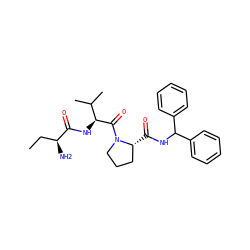 CC[C@H](N)C(=O)N[C@H](C(=O)N1CCC[C@H]1C(=O)NC(c1ccccc1)c1ccccc1)C(C)C ZINC000014951847