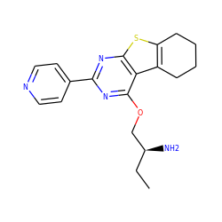 CC[C@H](N)COc1nc(-c2ccncc2)nc2sc3c(c12)CCCC3 ZINC000223660142