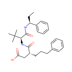 CC[C@H](NC(=O)[C@@H](NC(=O)[C@H](CCCc1ccccc1)CC(=O)O)C(C)(C)C)c1ccccc1 ZINC000027647163