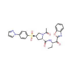 CC[C@H](NC(=O)[C@@H]1C[C@@H](S(=O)(=O)c2ccc(-n3cccn3)cc2)CN1C(C)=O)C(=O)c1nc2ccccc2o1 ZINC000096908182