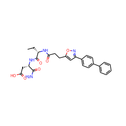 CC[C@H](NC(=O)CCc1cc(-c2ccc(-c3ccccc3)cc2)no1)C(=O)N[C@@H](CC(=O)O)C(N)=O ZINC000169701547