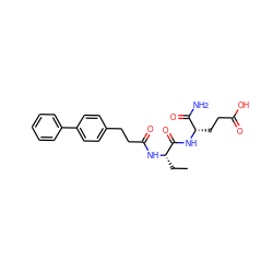 CC[C@H](NC(=O)CCc1ccc(-c2ccccc2)cc1)C(=O)N[C@@H](CCC(=O)O)C(N)=O ZINC000169701564