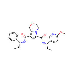 CC[C@H](NC(=O)c1cc(C(=O)N[C@H](CC)c2ccccc2)c2n1CCOC2)c1ccc(OC)nc1 ZINC000146059479