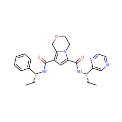 CC[C@H](NC(=O)c1cc(C(=O)N[C@H](CC)c2ccccc2)c2n1CCOC2)c1cnccn1 ZINC000143828340