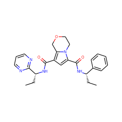 CC[C@H](NC(=O)c1cc(C(=O)N[C@H](CC)c2ncccn2)c2n1CCOC2)c1ccccc1 ZINC000146076231