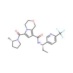 CC[C@H](NC(=O)c1cc(C(=O)N2CCC[C@@H]2C)n2c1COCC2)c1ccc(C(F)(F)F)nc1 ZINC000146051852