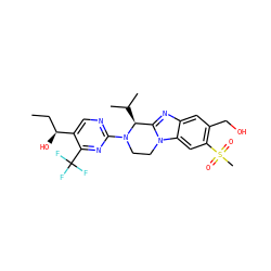 CC[C@H](O)c1cnc(N2CCn3c(nc4cc(CO)c(S(C)(=O)=O)cc43)[C@@H]2C(C)C)nc1C(F)(F)F ZINC000204935185