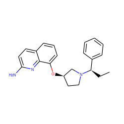 CC[C@H](c1ccccc1)N1CC[C@@H](Oc2cccc3ccc(N)nc23)C1 ZINC000028385771