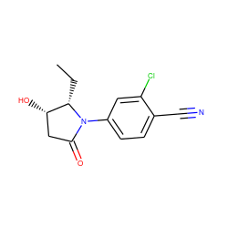 CC[C@H]1[C@@H](O)CC(=O)N1c1ccc(C#N)c(Cl)c1 ZINC000116752501