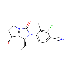 CC[C@H]1[C@@H]2[C@H](O)CCN2C(=O)N1c1ccc(C#N)c(Cl)c1C ZINC000014967237