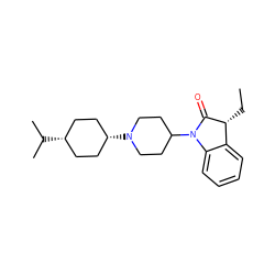 CC[C@H]1C(=O)N(C2CCN([C@H]3CC[C@@H](C(C)C)CC3)CC2)c2ccccc21 ZINC000261071729