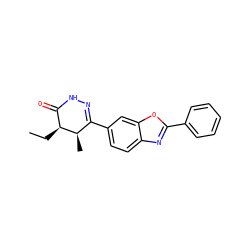 CC[C@H]1C(=O)NN=C(c2ccc3nc(-c4ccccc4)oc3c2)[C@H]1C ZINC000168466189