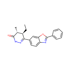 CC[C@H]1C(c2ccc3nc(-c4ccccc4)oc3c2)=NNC(=O)[C@@H]1C ZINC000168857283