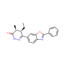 CC[C@H]1C(c2ccc3nc(-c4ccccc4)oc3c2)=NNC(=O)[C@H]1C ZINC000168925710