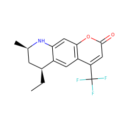 CC[C@H]1C[C@@H](C)Nc2cc3oc(=O)cc(C(F)(F)F)c3cc21 ZINC000100827383