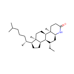 CC[C@H]1C[C@@H]2NC(=O)CC[C@]2(C)[C@@H]2CC[C@]3(C)[C@H]([C@H](C)CCCC(C)C)CC[C@@H]3[C@H]12 ZINC000253690311