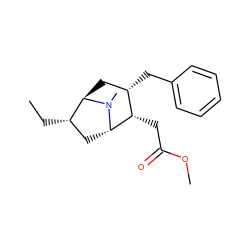 CC[C@H]1C[C@H]2[C@@H](CC(=O)OC)[C@@H](Cc3ccccc3)C[C@H]1N2C ZINC000101487011