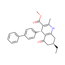 CC[C@H]1CC(=O)C2=C(C1)NC(C)=C(C(=O)OC)[C@H]2c1ccc(-c2ccccc2)cc1 ZINC000095576904