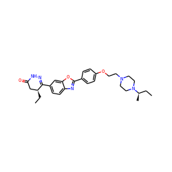 CC[C@H]1CC(=O)NN=C1c1ccc2nc(-c3ccc(OCCN4CCN([C@H](C)CC)CC4)cc3)oc2c1 ZINC000168445300