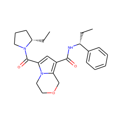 CC[C@H]1CCCN1C(=O)c1cc(C(=O)N[C@H](CC)c2ccccc2)c2n1CCOC2 ZINC000146140062