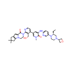 CC[C@H]1CN(C2COC2)CCN1c1ccc(Nc2cc(-c3ccnc(N4CCn5c(cc6c5CC(C)(C)C6)C4=O)c3CO)cn(C)c2=O)nc1 ZINC000222157737