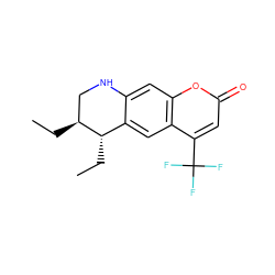 CC[C@H]1CNc2cc3oc(=O)cc(C(F)(F)F)c3cc2[C@@H]1CC ZINC000100827294