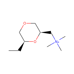 CC[C@H]1COC[C@@H](C[N+](C)(C)C)O1 ZINC000084690066