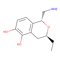 CC[C@H]1Cc2c(ccc(O)c2O)[C@H](CN)O1 ZINC000013823820