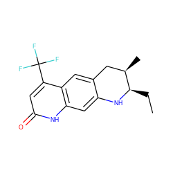 CC[C@H]1Nc2cc3[nH]c(=O)cc(C(F)(F)F)c3cc2C[C@H]1C ZINC000013581075