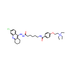 CC[N+](CC)(CC)CCOc1ccc(C(=O)NCCCCCC(=O)NNc2c3c(nc4cc(Cl)ccc24)CCCC3)cc1 ZINC000028863605