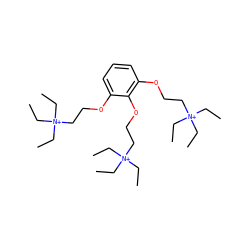 CC[N+](CC)(CC)CCOc1cccc(OCC[N+](CC)(CC)CC)c1OCC[N+](CC)(CC)CC ZINC000003830882