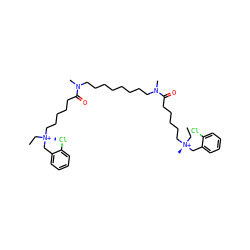 CC[N@@+](C)(CCCCCC(=O)N(C)CCCCCCCCN(C)C(=O)CCCCC[N@+](C)(CC)Cc1ccccc1Cl)Cc1ccccc1Cl ZINC000253636769