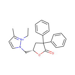 CC[n+]1c(C)ccn1C[C@@H]1CC(c2ccccc2)(c2ccccc2)C(=O)O1 ZINC000013651182