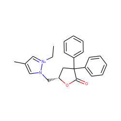 CC[n+]1cc(C)cn1C[C@@H]1CC(c2ccccc2)(c2ccccc2)C(=O)O1 ZINC000013651184