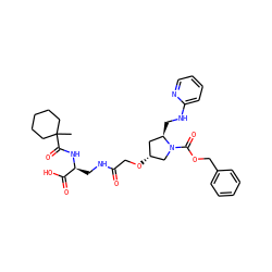 CC1(C(=O)N[C@@H](CNC(=O)CO[C@@H]2C[C@@H](CNc3ccccn3)N(C(=O)OCc3ccccc3)C2)C(=O)O)CCCCC1 ZINC000028710128