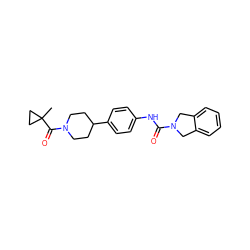 CC1(C(=O)N2CCC(c3ccc(NC(=O)N4Cc5ccccc5C4)cc3)CC2)CC1 ZINC001772633814