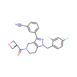 CC1(C(=O)N2CCc3c(c(-c4cccc(C#N)c4)nn3Cc3ccc(F)cc3F)C2)COC1 ZINC000204900500