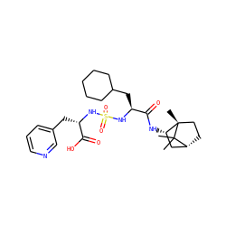 CC1(C)[C@@H]2CC[C@@]1(C)[C@@H](NC(=O)[C@H](CC1CCCCC1)NS(=O)(=O)N[C@@H](Cc1cccnc1)C(=O)O)C2 ZINC000201000804