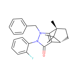 CC1(C)[C@@H]2CC[C@@]1(C)c1c2c(=O)n(-c2ccccc2F)n1Cc1ccccc1 ZINC000035285341