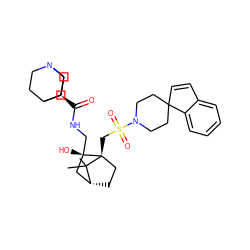 CC1(C)[C@@H]2CC[C@@]1(CS(=O)(=O)N1CCC3(C=Cc4ccccc43)CC1)[C@@](O)(CNC(=O)[C@@H]1CN3CCC1CC3)C2 ZINC000027317322