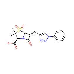 CC1(C)[C@H](C(=O)O)N2C(=O)[C@@H](Cc3cn(-c4ccccc4)nn3)[C@H]2S1(=O)=O ZINC000025962787