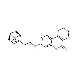 CC1(C)[C@H]2CC=C(CCOc3ccc4c5c(c(=O)oc4c3)CCCC5)[C@@H]1C2 ZINC001772646979